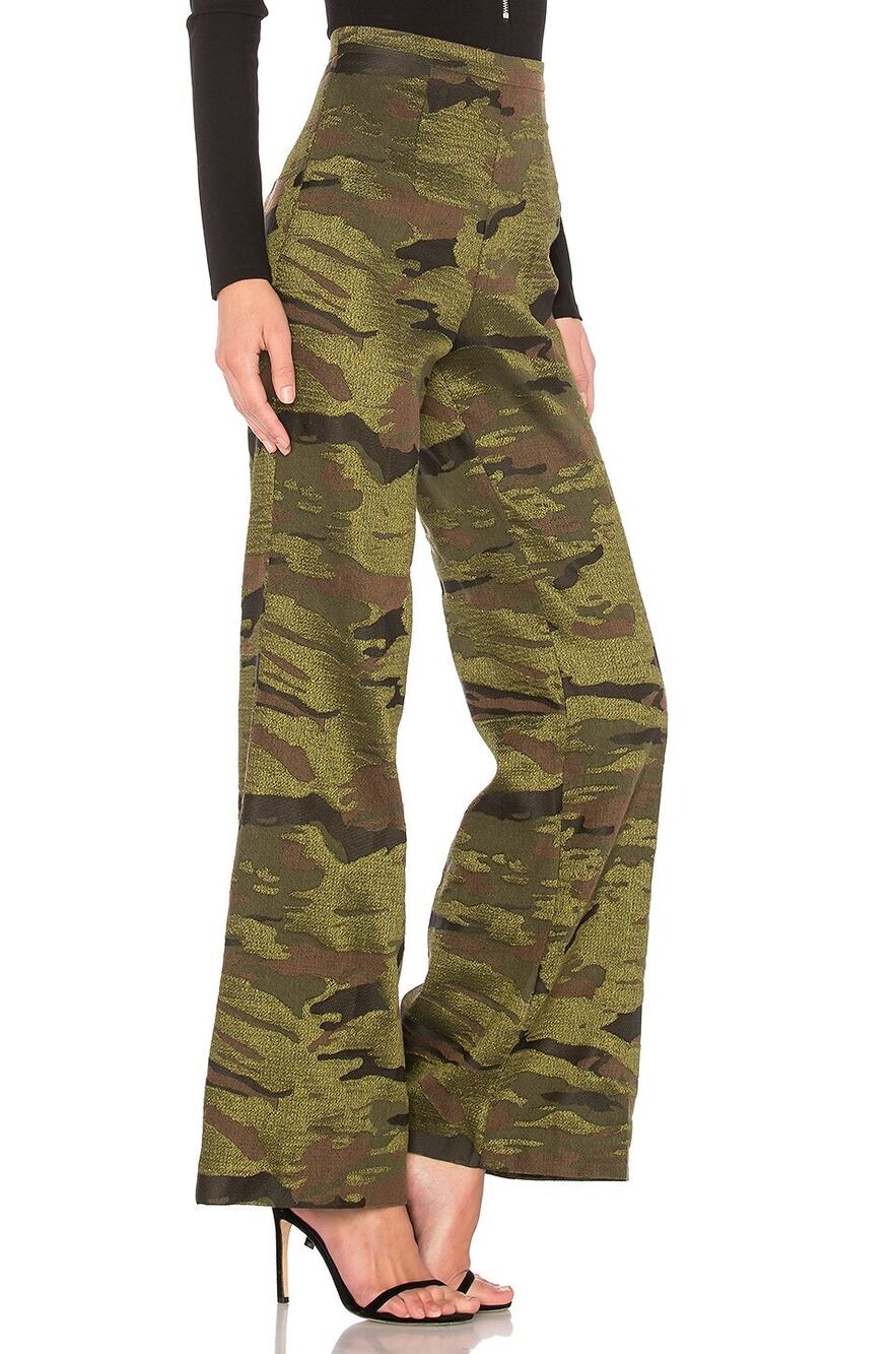 Revolve LPA Pant 611 Camo Metallic Wide Leg High Rise Pants, Shimmer,  Size XS